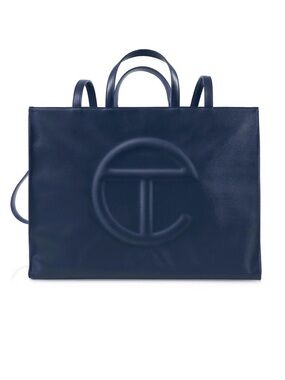 Telfar Large Shopping Bag in Navy Blue